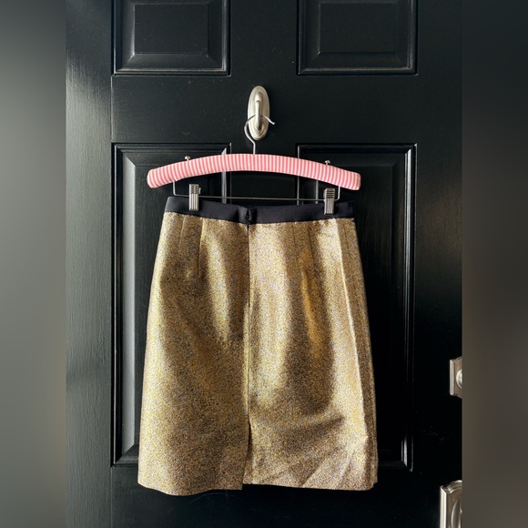 J. Crew 769 Madison Gold Wool Metallic Skirt Size 4 - Picture 2 of 8
